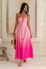 Maxikleid „Caramel Latte“ in Pink