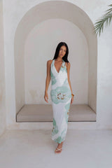 Seasons Pass Neckholder-Maxikleid aus Mesh Weiß