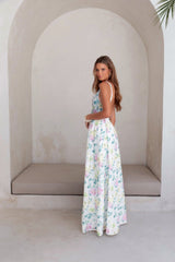Maxikleid Peach Passion Weiß