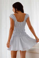 Ozean-Atem-Minikleid Blau