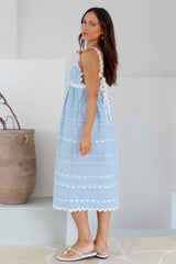 Sommer-Soirée Midi-Kleid Blau