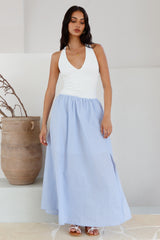 Weiches Segel-Maxikleid Blau