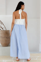 Weiches Segel-Maxikleid Blau