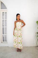FORTUNATE ONE Bellissima trägerloses Maxikleid Pink