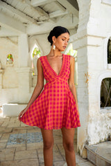 FORTUNATE ONE Sonnenuntergangs-Picknick-Minikleid Pink