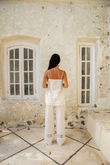 Coastal Tour Leinen-Top Beige