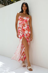 Gardenia trägerloses Maxikleid Rot