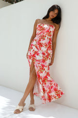 Gardenia trägerloses Maxikleid Rot