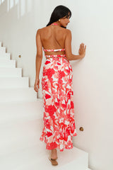 Freudige Suche Maxikleid Rot