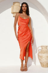 Mystery Lady Midikleid Orange