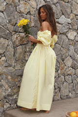 Bella Maxi Off-Shoulder Kleid Gelb