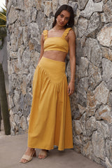 Mango Trees Crop Top Senf
