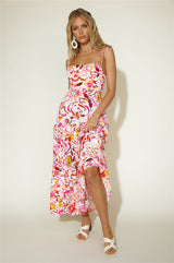 Abendessen-Date Maxikleid Blumenmuster