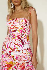 Abendessen-Date Maxikleid Blumenmuster