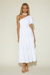 Erdbeer Daiquiri Maxikleid Weiß