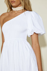 Erdbeer Daiquiri Maxikleid Weiß