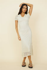 Cosmic Swirl Maxikleid Beige