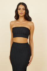 Poolside Adventure Crop-Top Schwarz