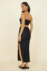 Poolside Adventure Crop-Top Schwarz