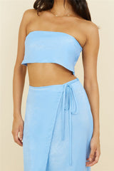 The Right Place Crop Top Blau