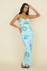 Sommermärchen Maxikleid Blau Geblümt