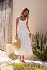 Maxikleid „Romance Stitched“ Weiß