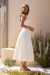 Maxikleid „Romance Stitched“ Weiß