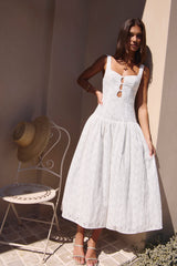 Maxikleid „Romance Stitched“ Weiß