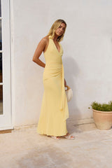 Run To You Neckholder Maxikleid Gelb