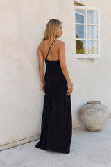 Spun In The Sun One-Shoulder-Maxikleid Schwarz
