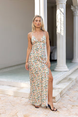 Florales Satin-Maxikleid Multi