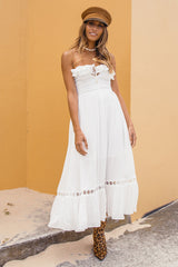 Santa Elena Midi-Kleid Weiß