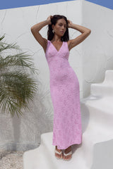 Seashell Diaries Maxi-Spitzenkleid Rosa
