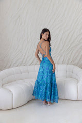 Rosé Horizon Maxi Dress Blue
