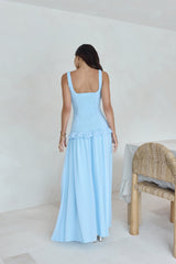 Shoreline Luxe Maxi Dress Blue