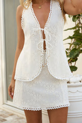 Nostalgic Days Woven Vest Top Beige