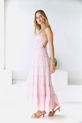 Renaissance Art Maxi Dress Pink