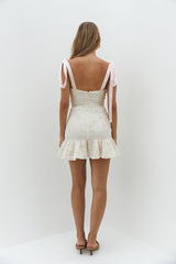 Blossom Embellish Minikleid Creme