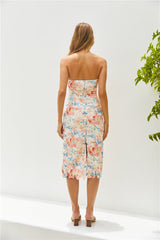 Island Dreams Trägerloses Midikleid Pfirsich