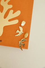 Lovebird-Ohrringe, Gold