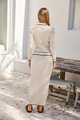 Manhattan Moment Knit Maxi Skirt Beige