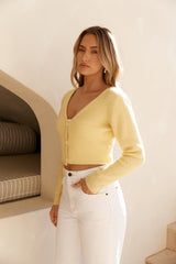 Soft Feel Fluffy Cardigan Yellow