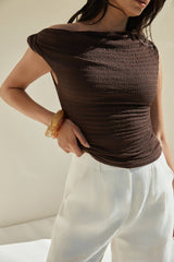 Sudden Clarity Mesh Top Brown