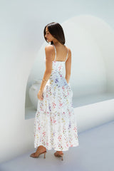 Luminous Field geblümtes Maxikleid Weiß