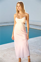 Sunrise Lookout Satin Maxikleid Gelb