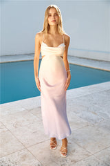 Sunrise Lookout Satin Maxikleid Gelb
