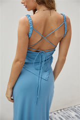 Girls Night Asymmetrical Tank Top Blue