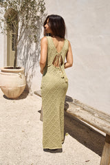 Exotic Escape Knit Maxi Dress Green