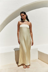 Radiant Rhythm Trägerloses Maxikleid Gelb