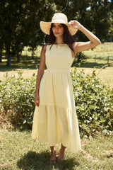 Mit dem Wind Midikleid Gelb